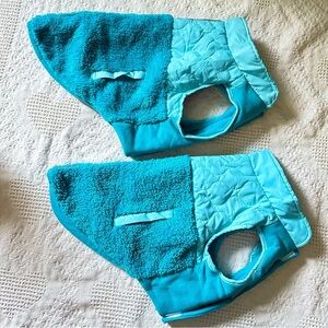 🔵 Set of 2 Vibrant Life Pet Coats Dog Jackets Size Medium Sherpa Teal Blue